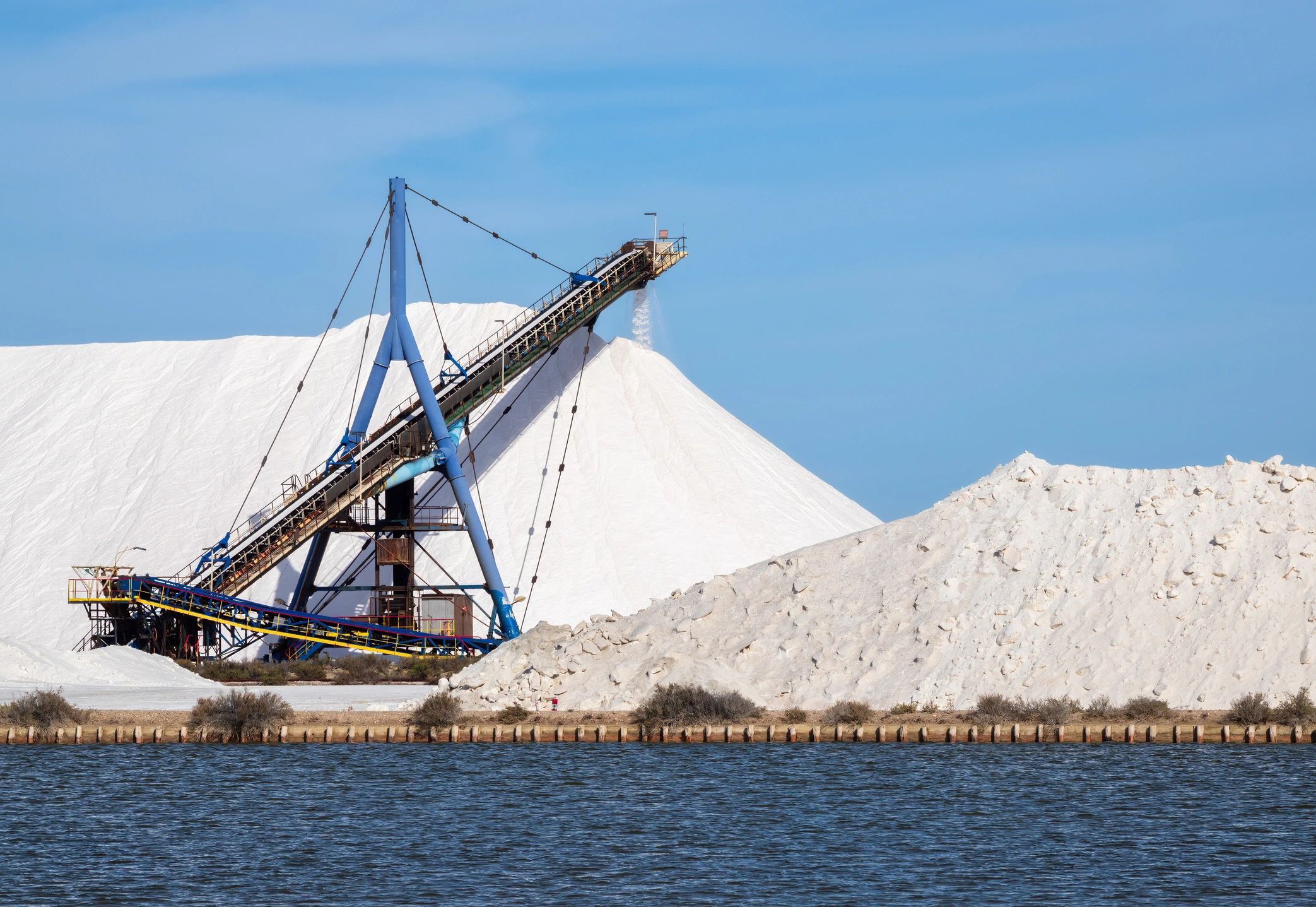 Bulk commodity storage and handling area representing large-scale rice supply