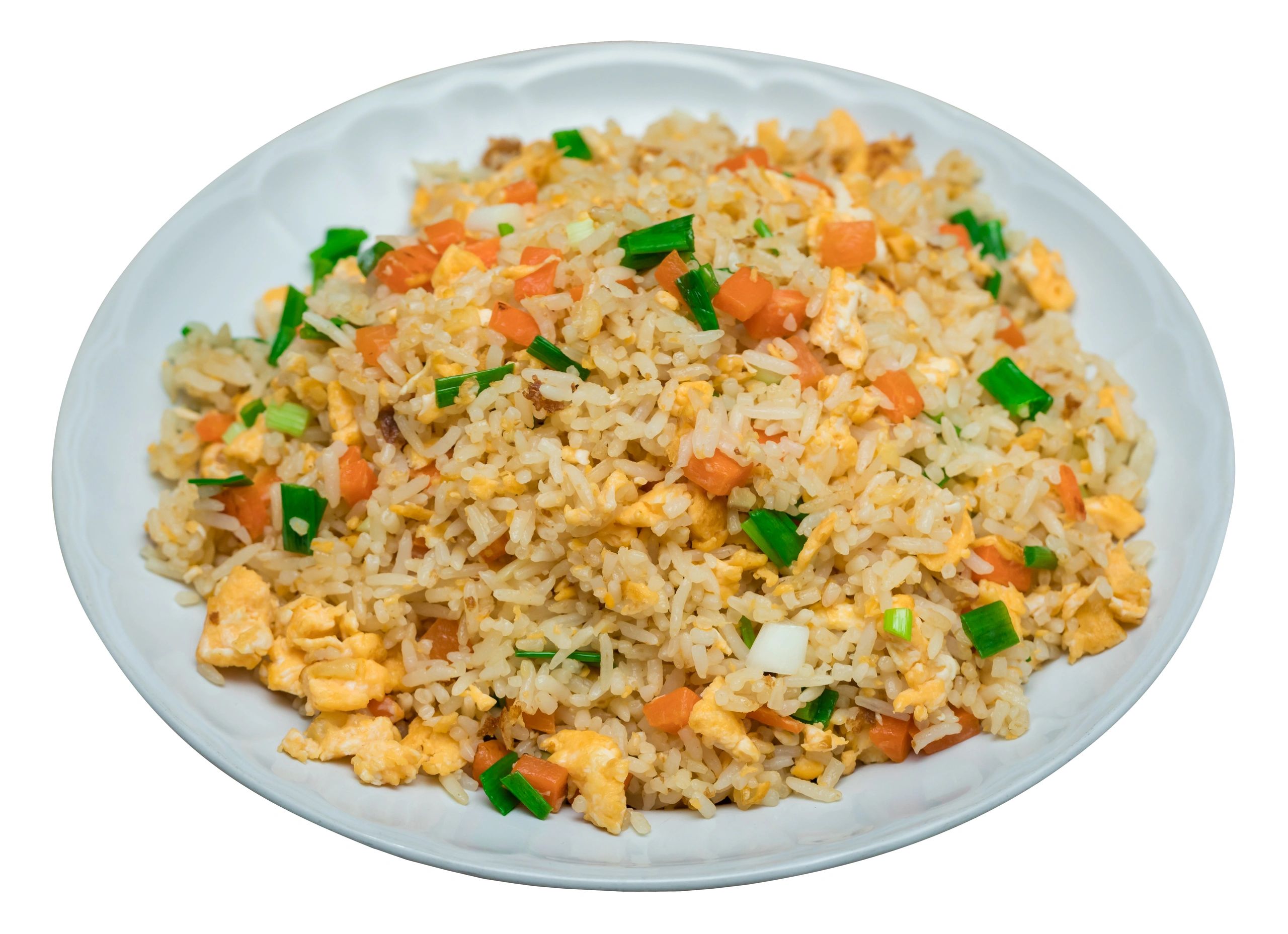 Rice grains and cooked rice representing long grain rice offerings